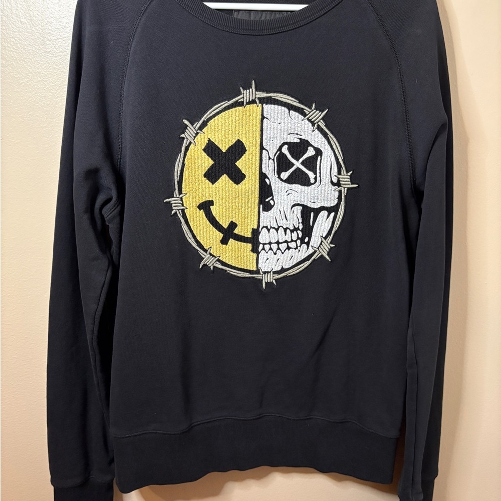Cult of Individuality Black and Yellow Graphic Crewneck Sweater
